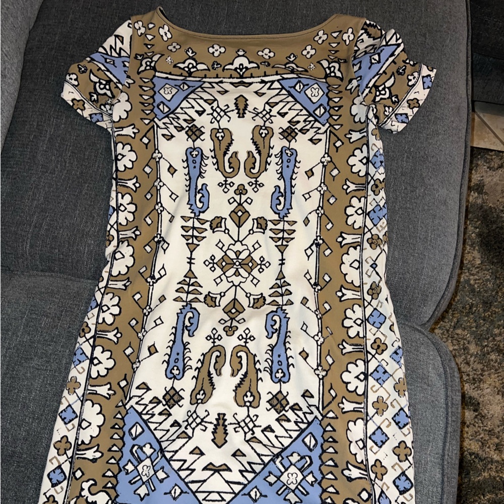 Tory Burch Floral Print Top in Tan and Black
